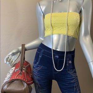 Lace Layering Bandeau Yellow One Size Fill All 🌸